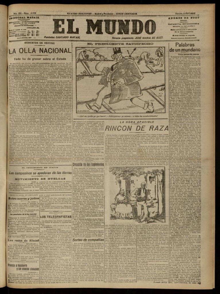Miniatura de El Mundo del 9 de abril de 1920 (edición de provincias)