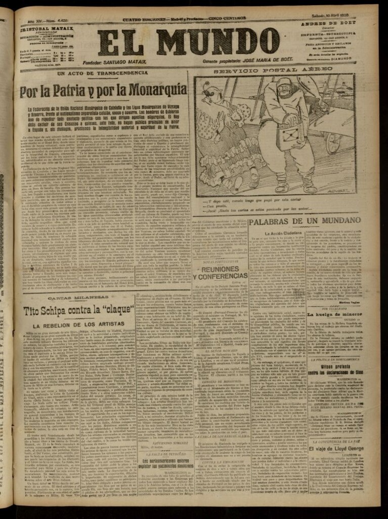 Miniatura de El Mundo del 10 de abril de 1920 (edición de provincias)