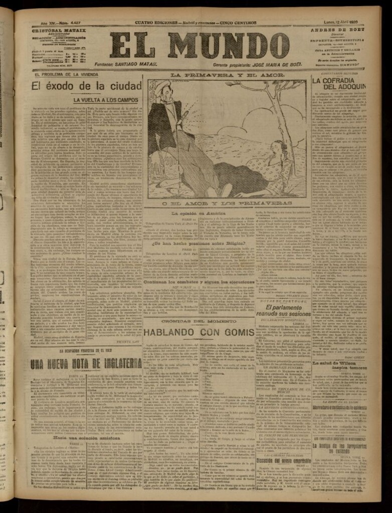 Miniatura de El Mundo del 12 de abril de 1920 (edición de provincias)