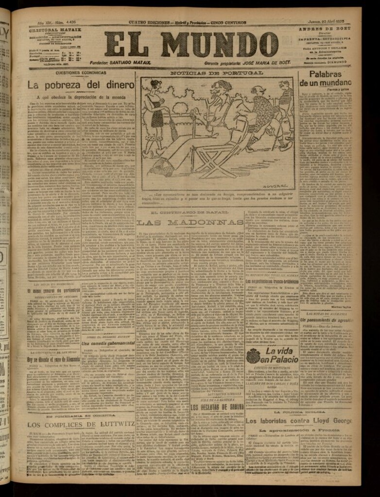 Miniatura de El Mundo del 22 de abril de 1920 (edición de provincias)