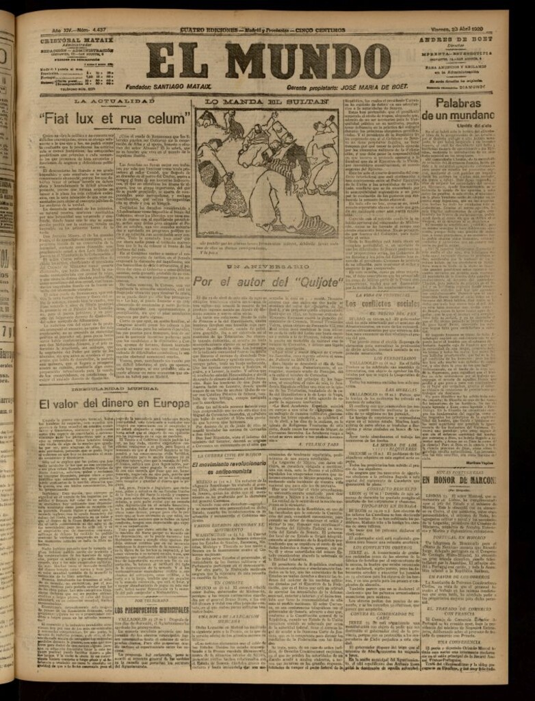 Miniatura de El Mundo del 23 de abril de 1920 (edición de provincias)