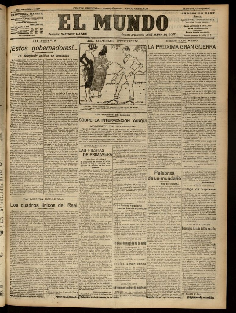 Miniatura de El Mundo del 12 de mayo de 1920 (edición de provincias)