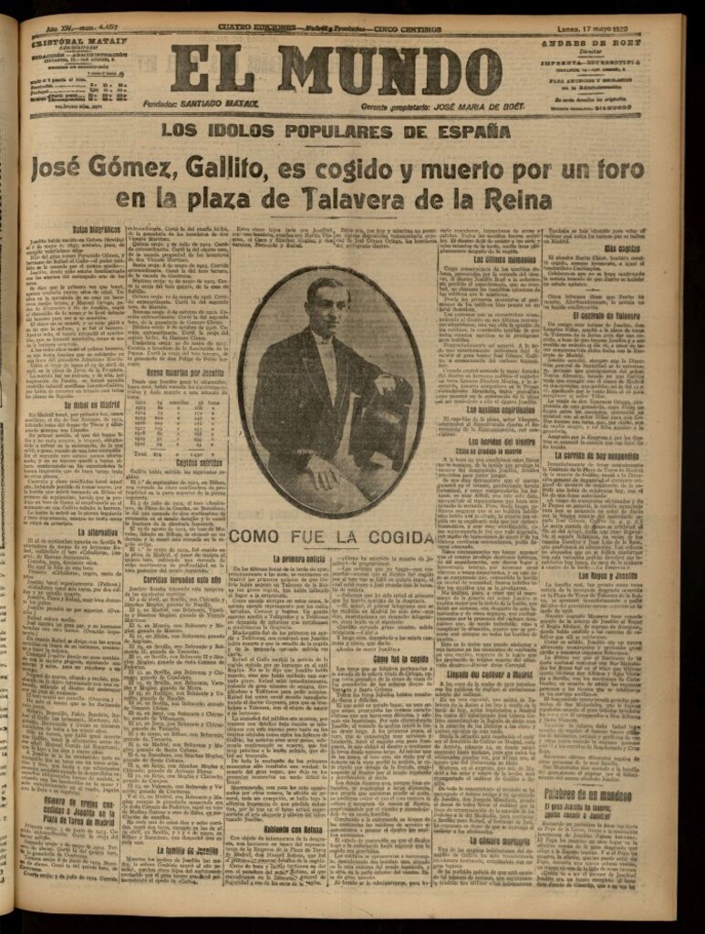 Miniatura de El Mundo del 17 de mayo de 1920 (edición de provincias)