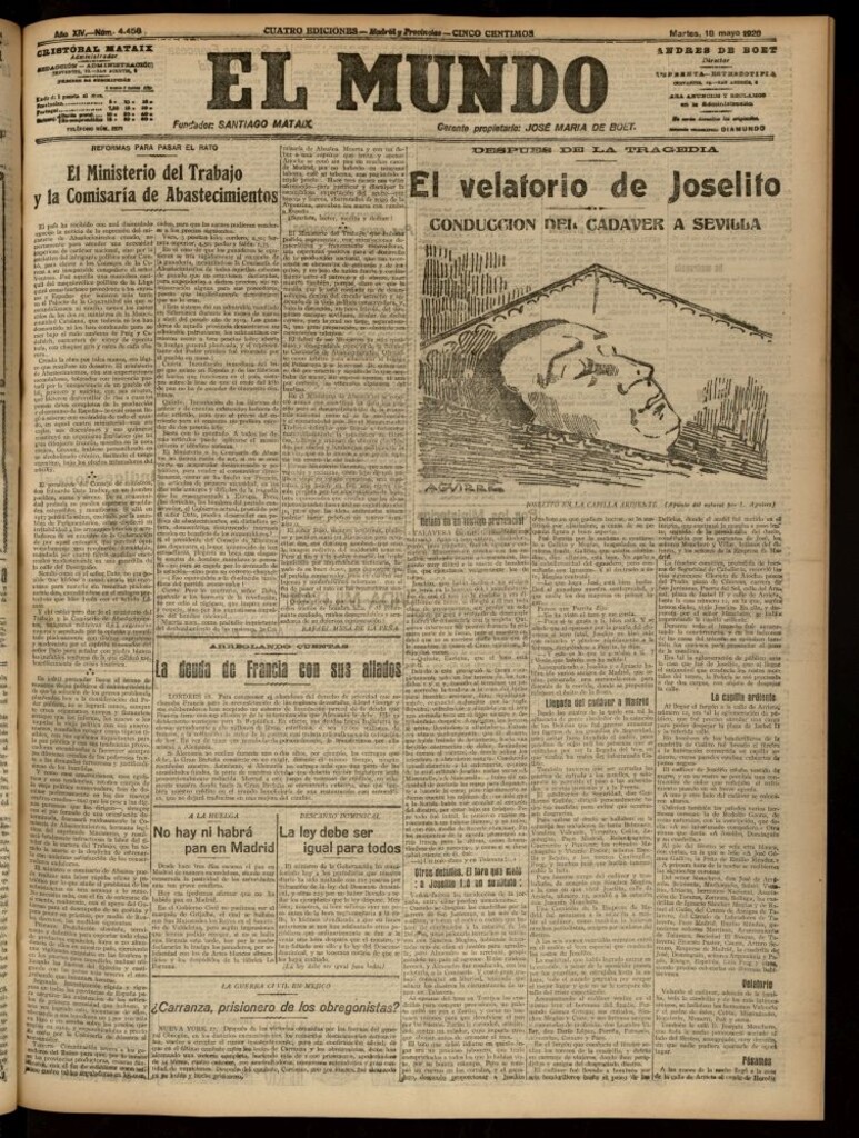 Miniatura de El Mundo del 18 de mayo de 1920 (edición de provincias)