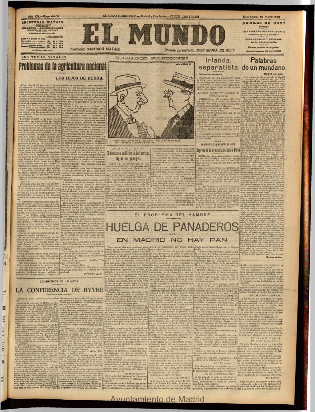 Miniatura de El Mundo del 19 de mayo de 1920 (edición de provincias)