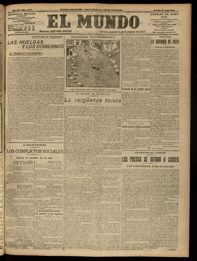 Miniatura de El Mundo del 20 de mayo de 1920 (edición de provincias)