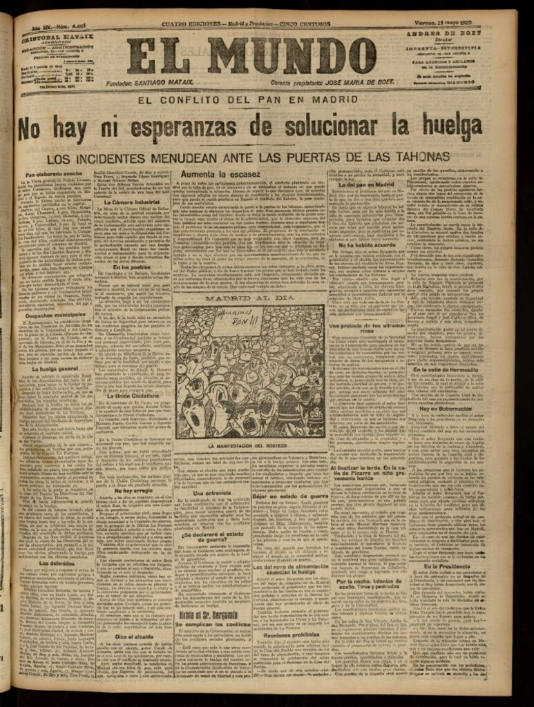 Miniatura de El Mundo del 21 de mayo de 1920 (edición de provincias)