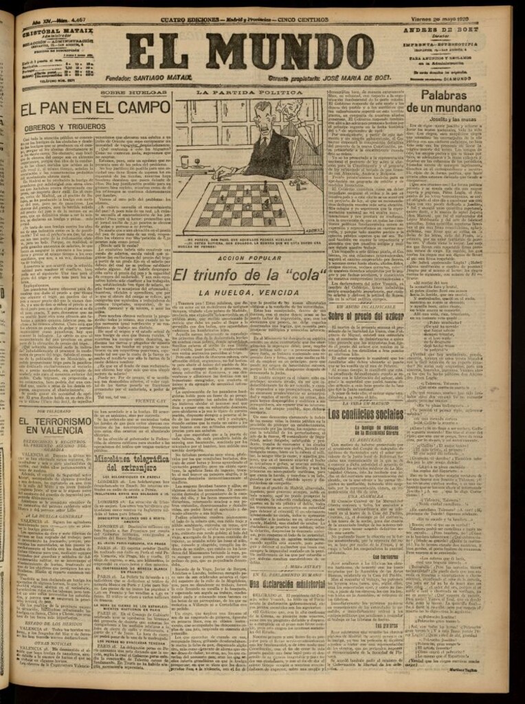 Miniatura de El Mundo del 28 de mayo de 1920 (edición de provincias)