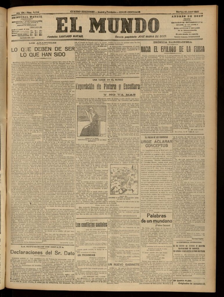 Miniatura de El Mundo del 15 de junio de 1920 (edición de provincias)