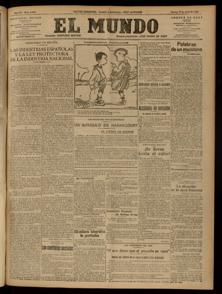 Miniatura de El Mundo del 17 de junio de 1920 (edición de provincias)