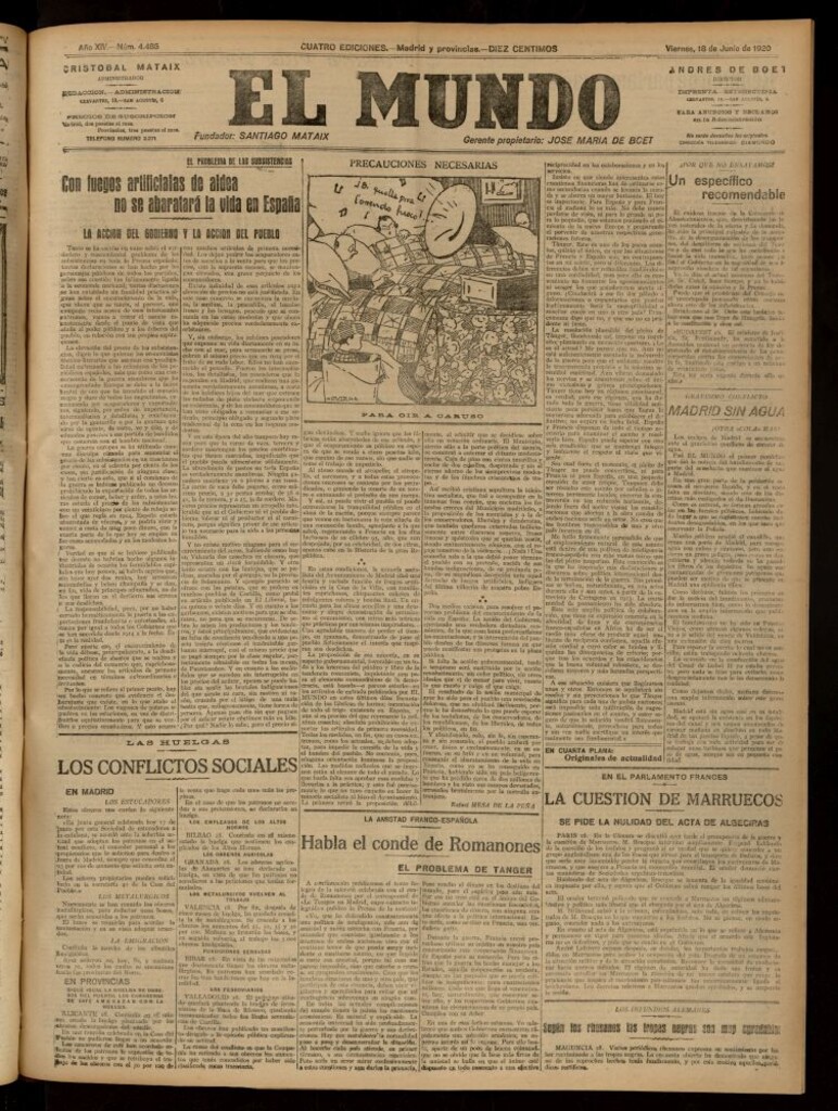 Miniatura de El Mundo del 18 de junio de 1920 (edición de provincias)