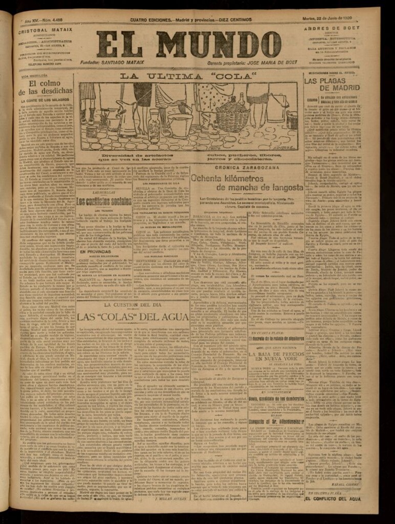 Miniatura de El Mundo del 22 de junio de 1920 (edición de provincias)