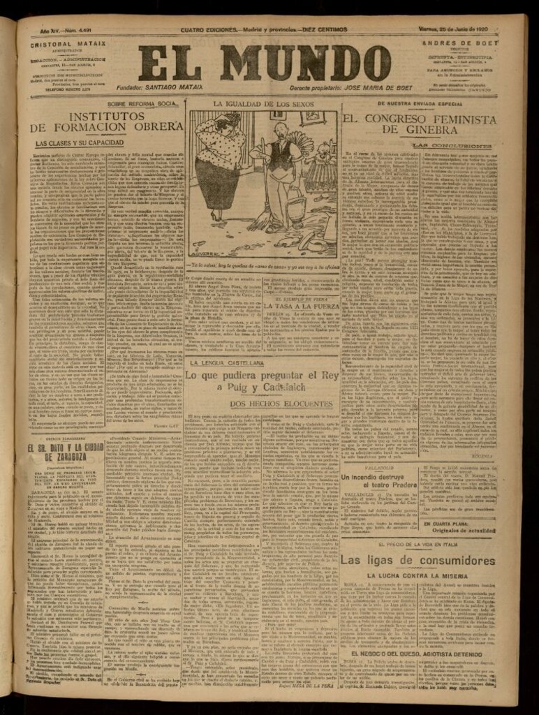 Miniatura de El Mundo del 25 de junio de 1920 (edición de provincias)