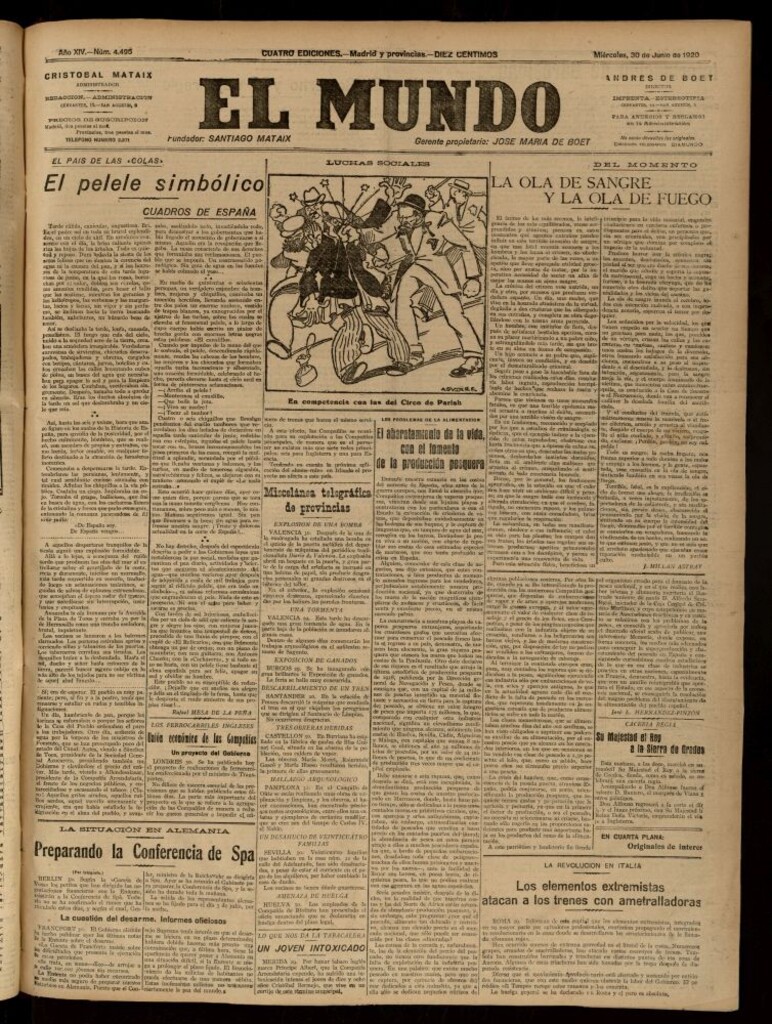 Miniatura de El Mundo del 30 de junio de 1920 (edición de provincias)