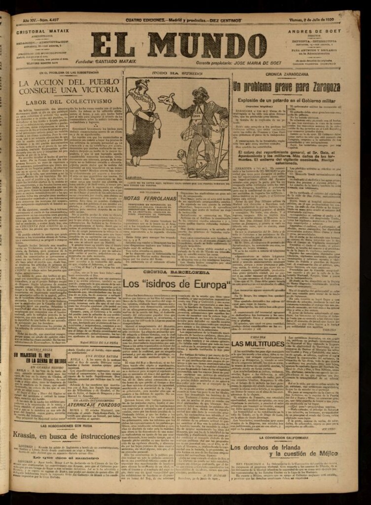 Miniatura de El Mundo del 2 de julio de 1920 (edición de provincias)