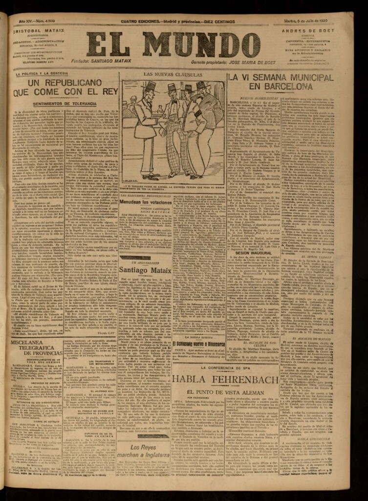 Miniatura de El Mundo del 6 de julio de 1920 (edición de provincias)