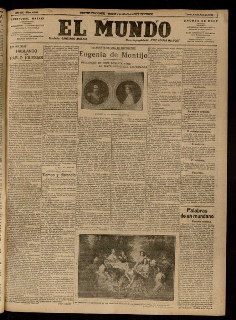 Miniatura de El Mundo del 12 de julio de 1920 (edición de provincias)