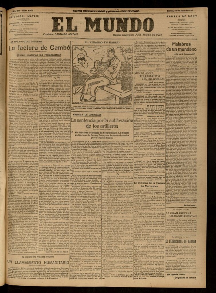 Miniatura de El Mundo del 15 de julio de 1920 (edición de provincias)