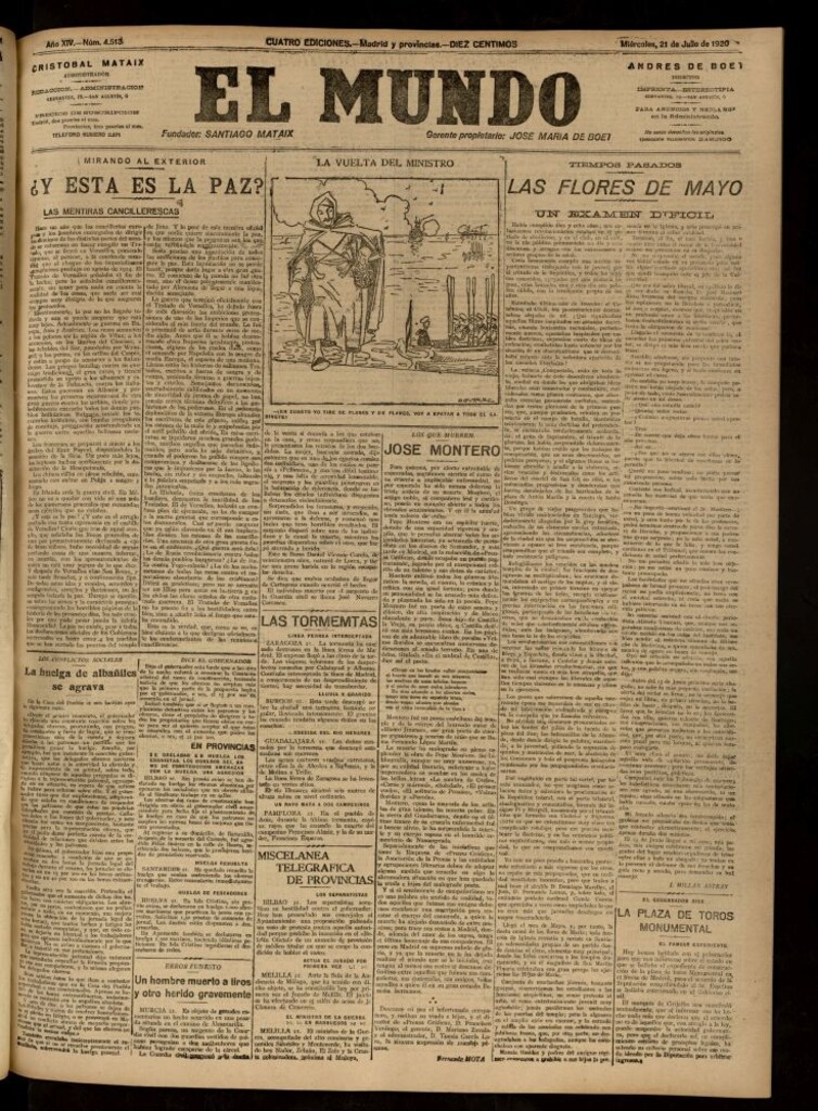 Miniatura de El Mundo del 21 de julio de 1920 (edición de provincias)