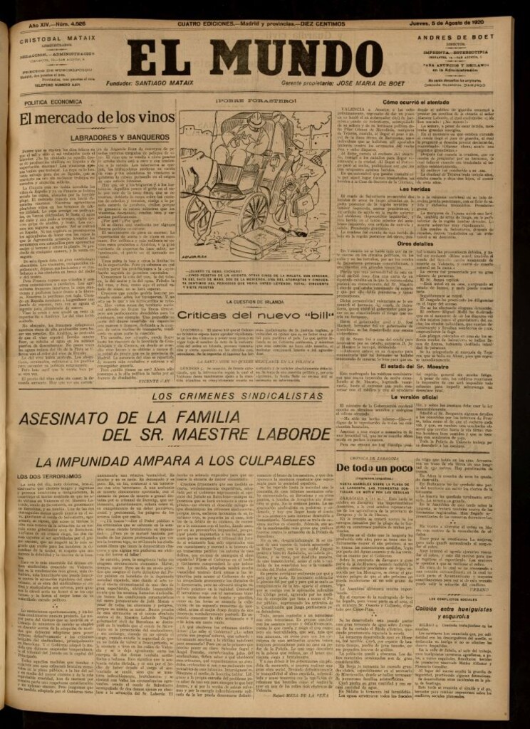 Miniatura de El Mundo del 5 de agosto de 1920 (edición de provincias)