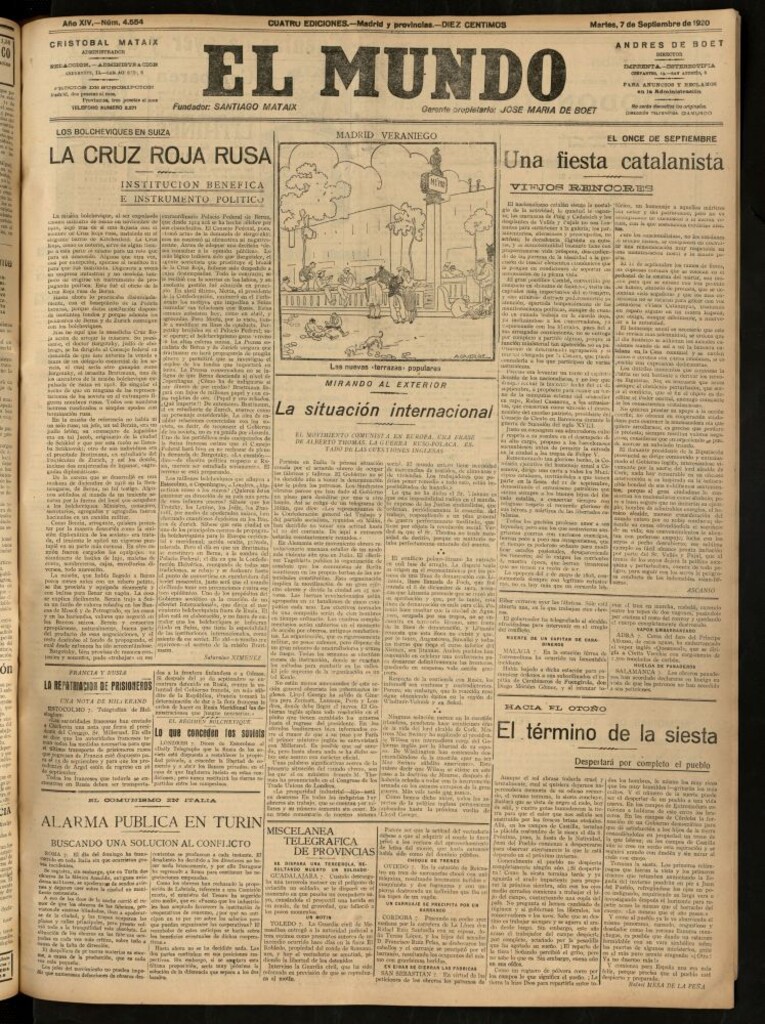Miniatura de El Mundo del 7 de septiembre de 1920 (edición de provincias)