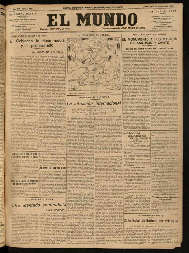 Miniatura de El Mundo del 9 de septiembre de 1920 (edición de provincias)