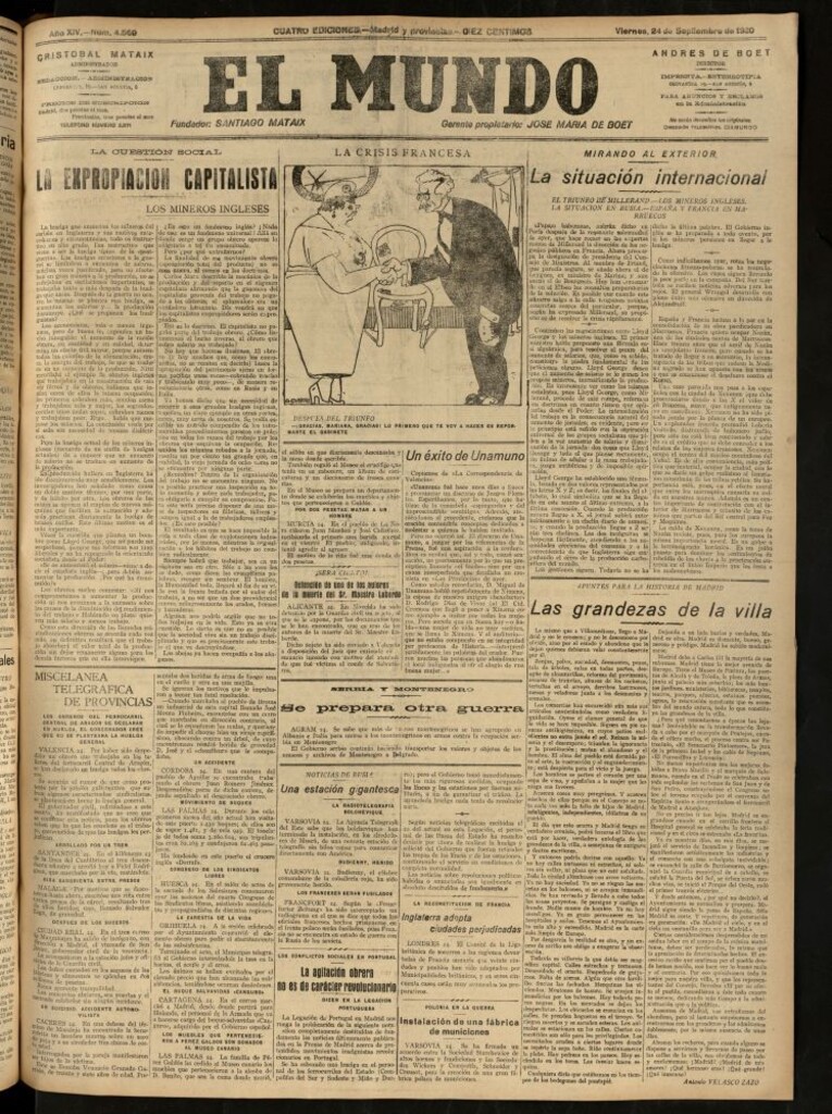 Miniatura de El Mundo del 24 de septiembre de 1920 (edición de provincias)