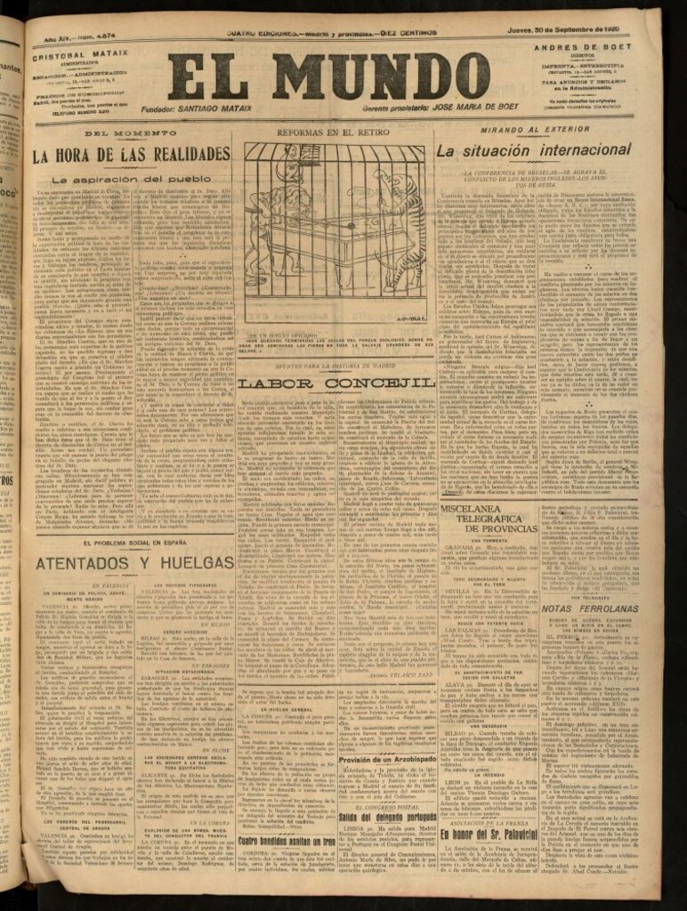 Miniatura de El Mundo del 30 de septiembre de 1920 (edición de provincias)