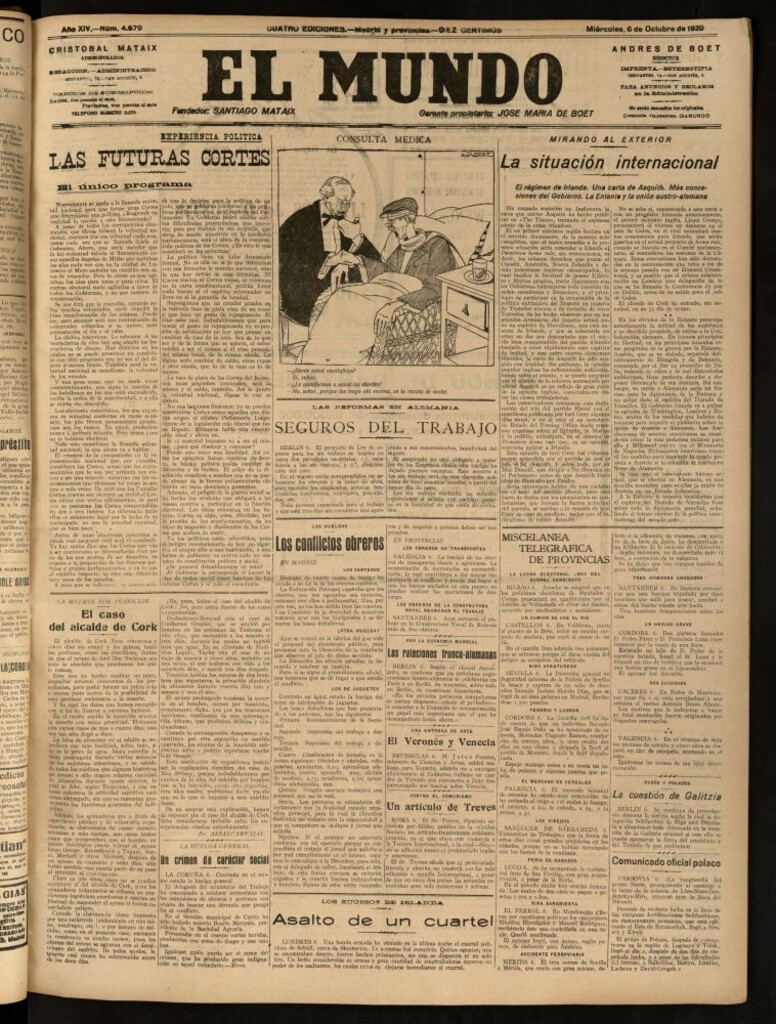 Miniatura de El Mundo del 6 de octubre de 1920 (edición de provincias)