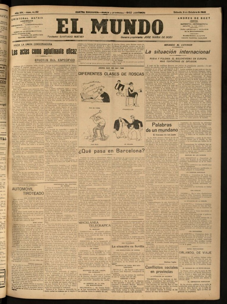 Miniatura de El Mundo del 9 de octubre de 1920 (edición de provincias)