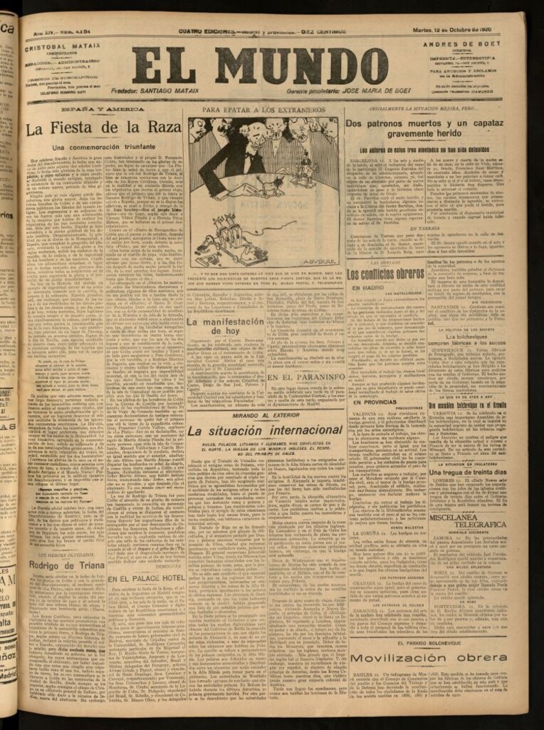 Miniatura de El Mundo del 12 de octubre de 1920 (edición de provincias)