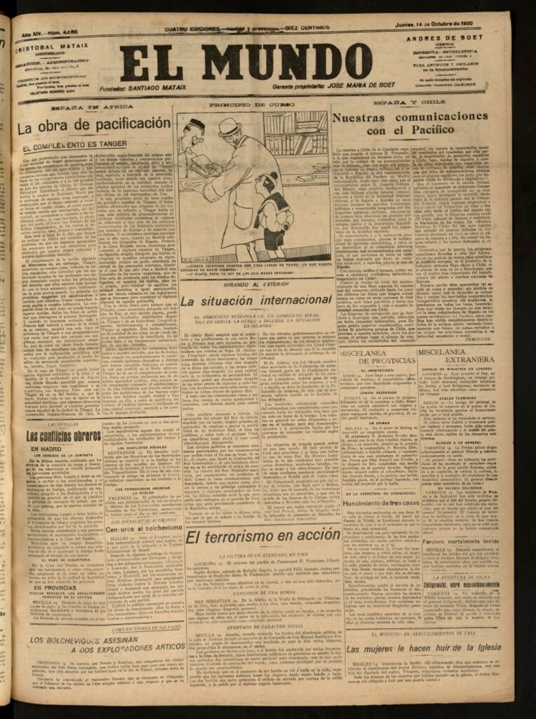 Miniatura de El Mundo del 14 de octubre de 1920 (edición de provincias)