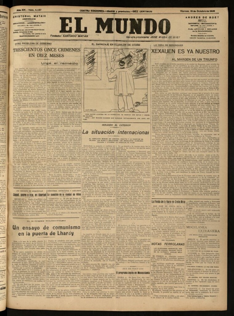 Miniatura de El Mundo del 15 de octubre de 1920 (edición de provincias)