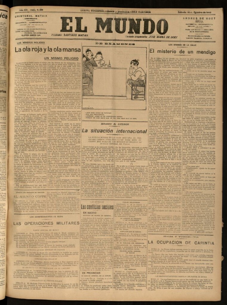 Miniatura de El Mundo del 16 de octubre de 1920 (edición de provincias)