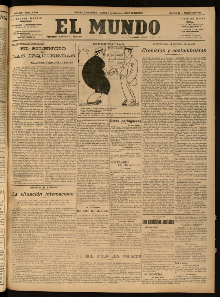 Miniatura de El Mundo del 19 de octubre de 1920 (edición de provincias)