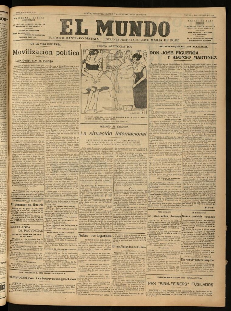 Miniatura de El Mundo del 21 de octubre de 1920 (edición de provincias)