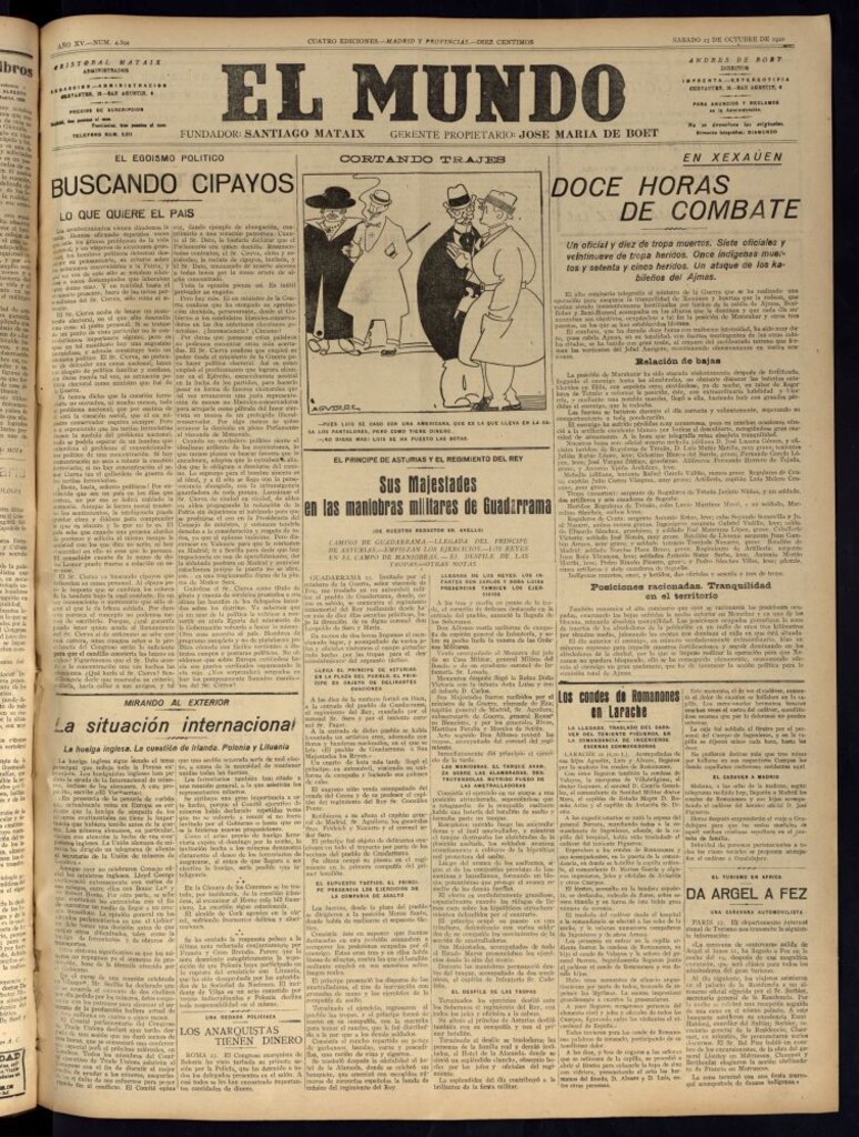 Miniatura de El Mundo del 23 de octubre de 1920 (edición de provincias)