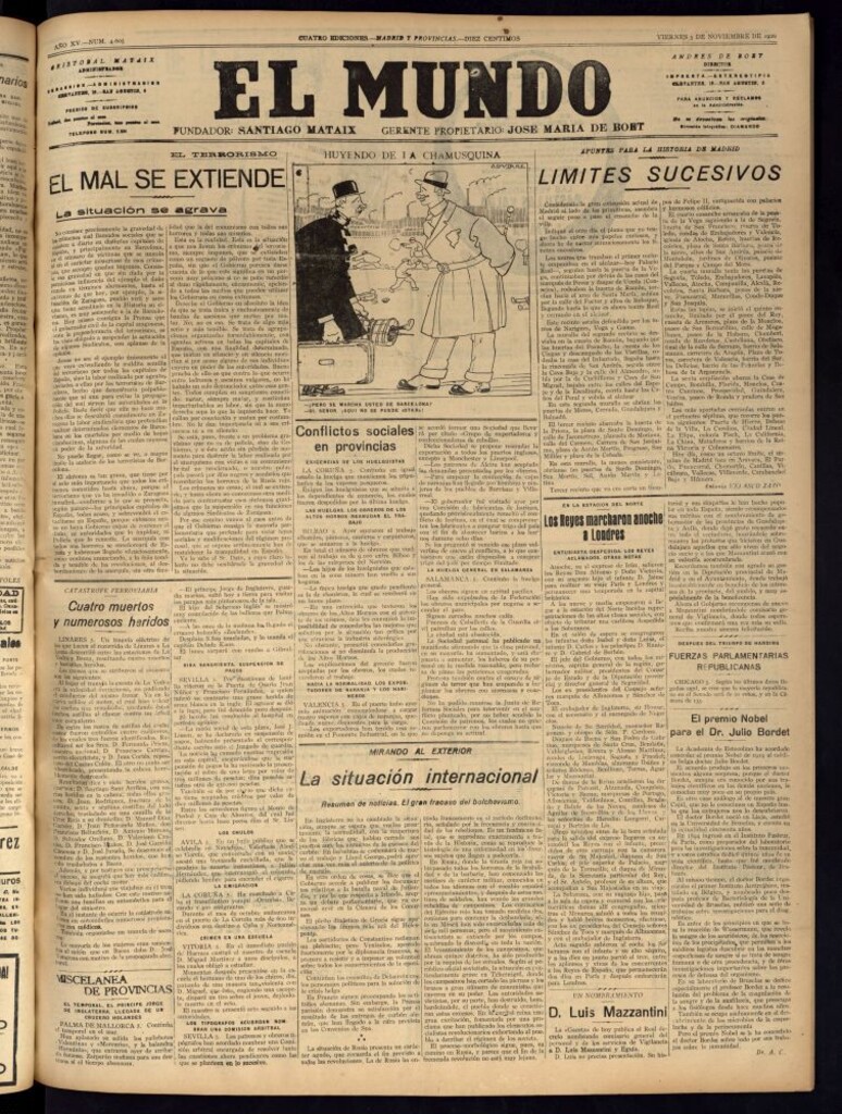 Miniatura de El Mundo del 5 de noviembre de 1920 (edición de provincias)
