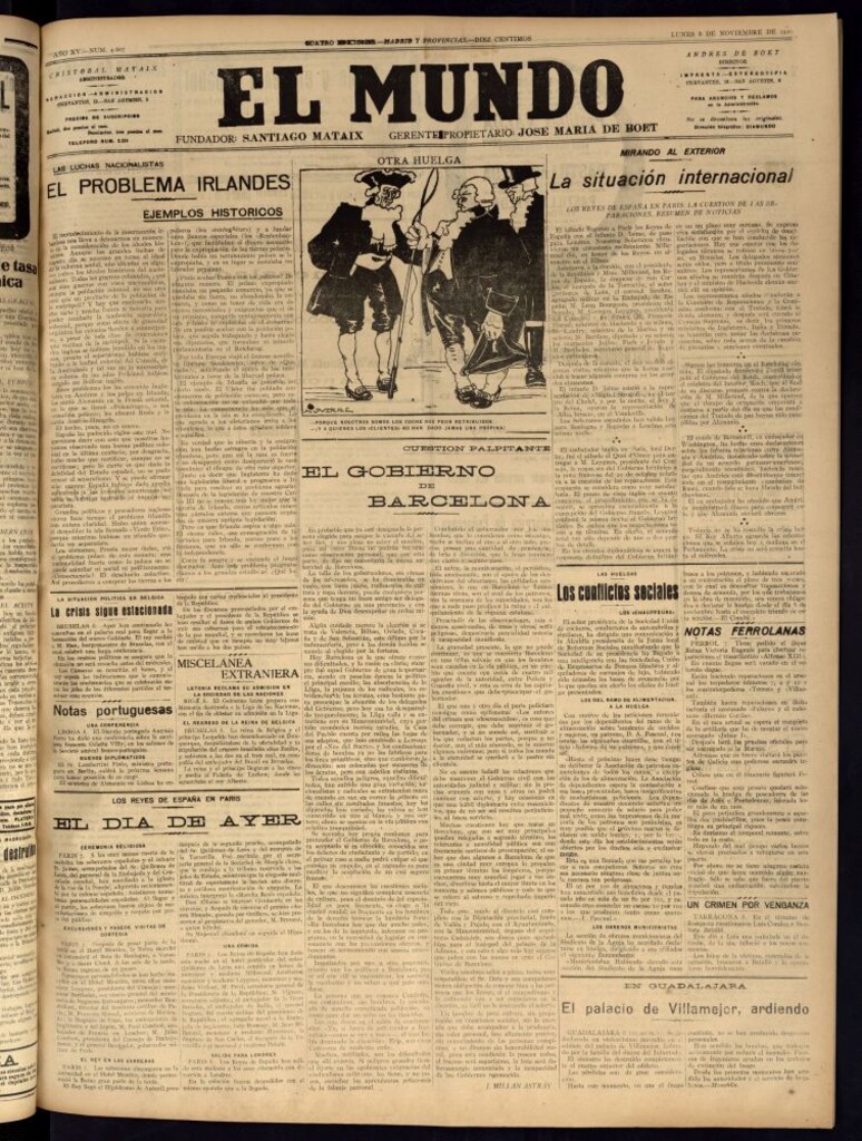 Miniatura de El Mundo del 8 de noviembre de 1920 (edición de provincias)