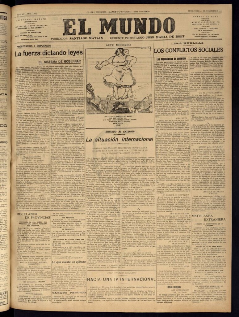 Miniatura de El Mundo del 10 de noviembre de 1920 (edición de provincias)
