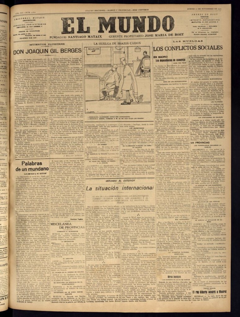 Miniatura de El Mundo del 11 de noviembre de 1920 (edición de provincias)