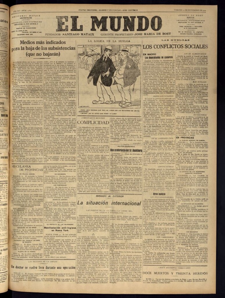 Miniatura de El Mundo del 12 de noviembre de 1920 (edición de provincias)