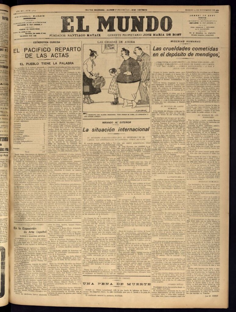 Miniatura de El Mundo del 13 de noviembre de 1920 (edición de provincias)