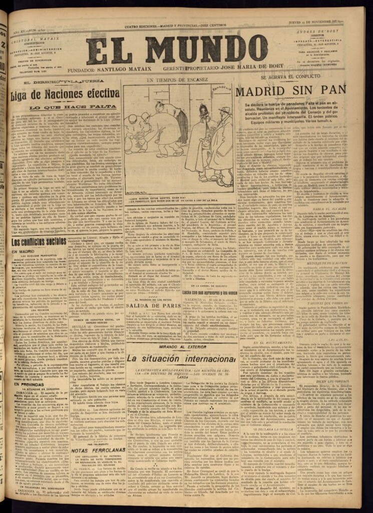 Miniatura de El Mundo del 25 de noviembre de 1920 (edición de provincias)