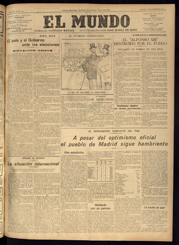 Miniatura de El Mundo del 27 de noviembre de 1920 (edición de provincias)