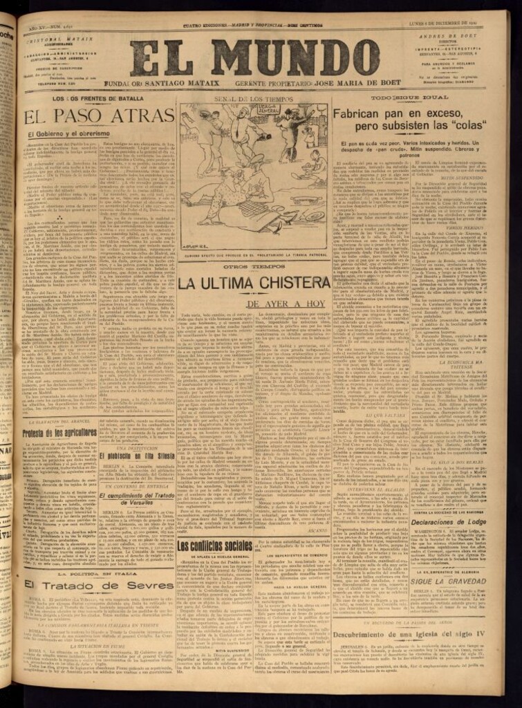 Miniatura de El Mundo del 6 de diciembre de 1920 (edición de provincias)