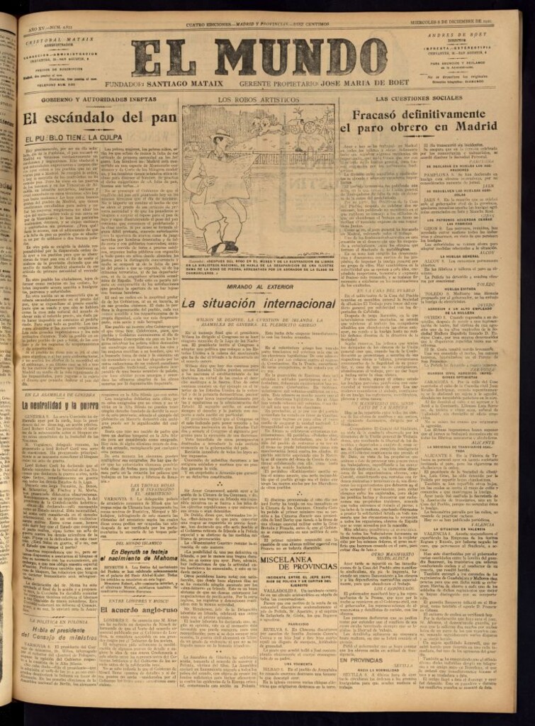 Miniatura de El Mundo del 8 de diciembre de 1920 (edición de provincias)