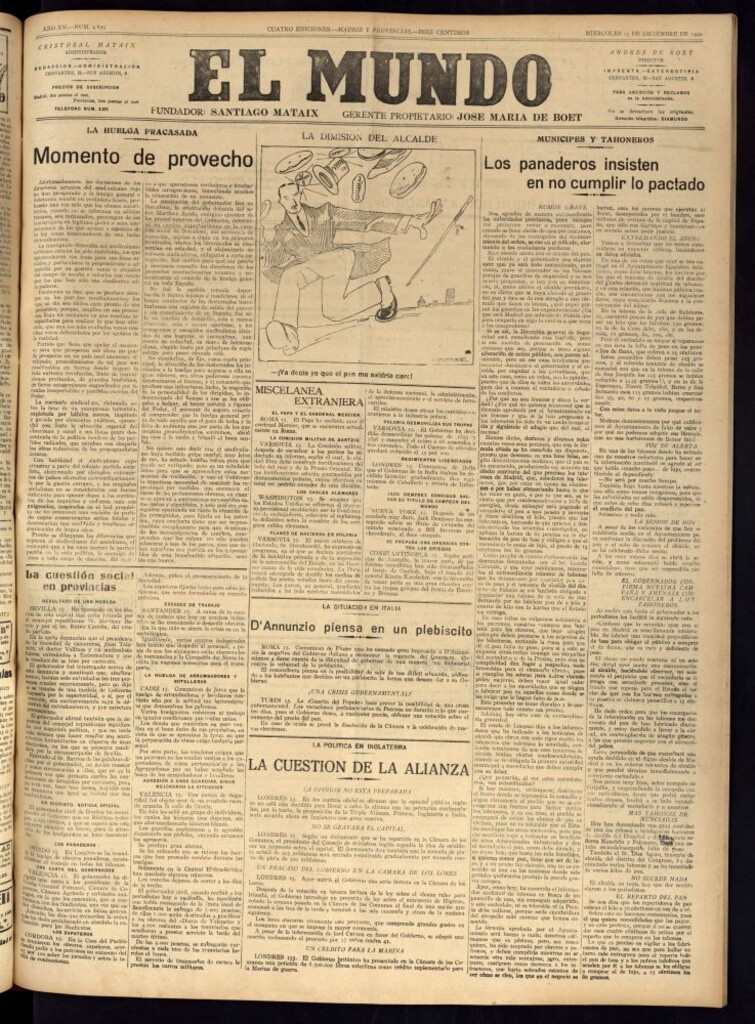 Miniatura de El Mundo del 15 de diciembre de 1920 (edición de provincias)