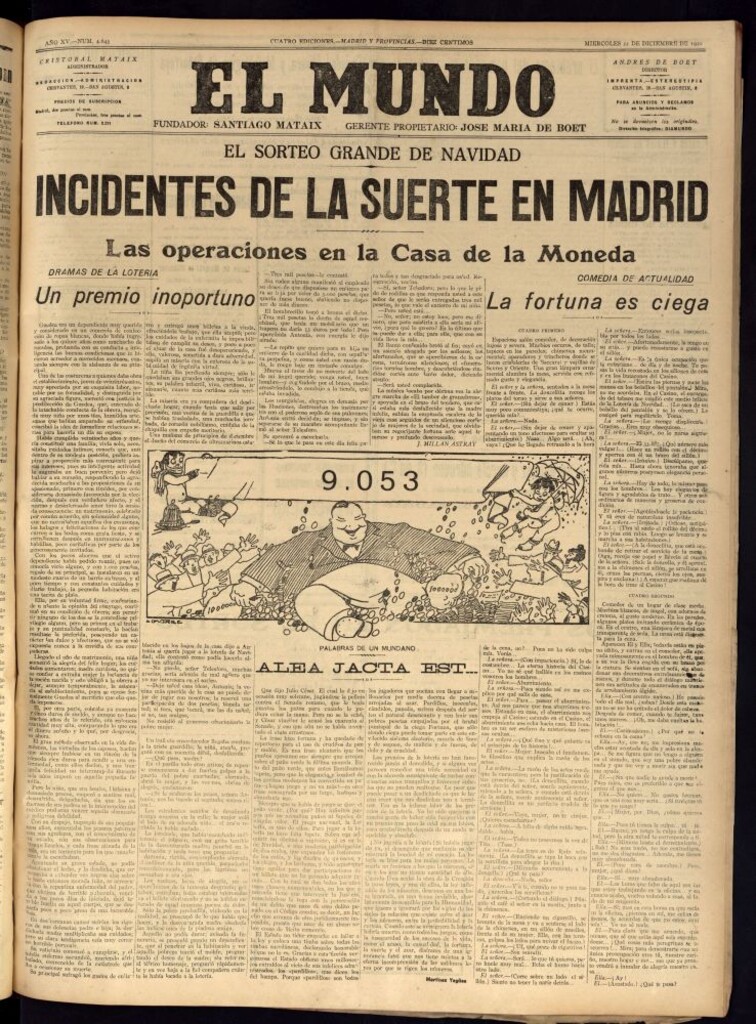 Miniatura de El Mundo del 22 de diciembre de 1920 (edición de provincias)