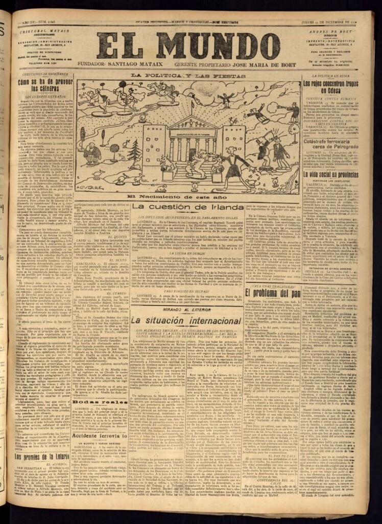 Miniatura de El Mundo del 23 de diciembre de 1920 (edición de provincias)